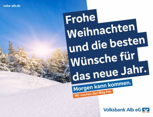 Die Volksbank Alb eG wünscht Ihnen frohe Weihnachten!